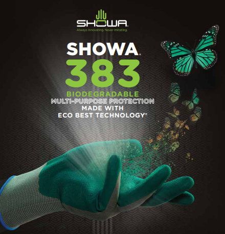 Showa® 383 Biodegradable Microporous EBT Nitrile Coated Gloves